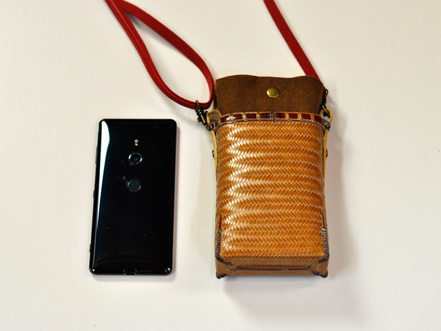 スマホショルダー/携帯入れ/スマホポシェット/取り外し可能/竹バッグ