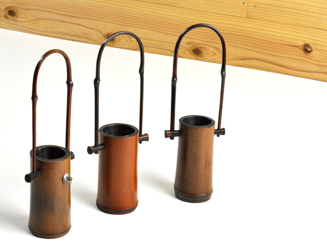 花入れ 手付玉川/丸竹加工/インテリア小物/フラワーベース/花