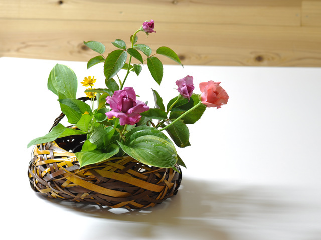 花籠 とまり舟/インテリア/華道具/花入れ/花器/竹/国産/日本製 竹かご  