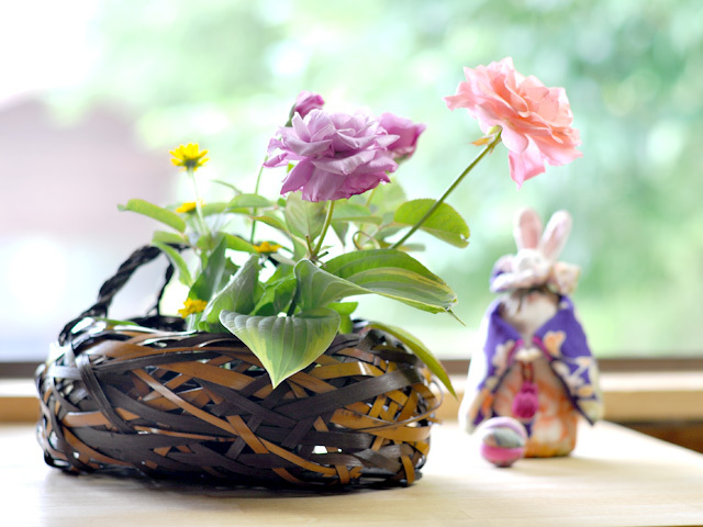 花籠 とまり舟/インテリア/華道具/花入れ/花器/竹/国産/日本製 竹かご  