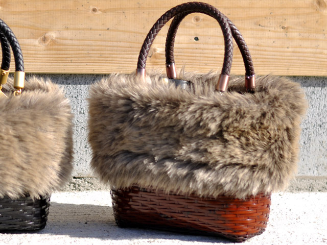 山路バッグ S エコファーカバー付き/取り外し可能/エコファー  