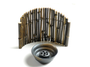 花掛け　中野竹芸　丸竹加工　置いてもご使用可能　銅版貼り　華道具　Q2093 花かご 丸竹加工｜花かごの通販なら竹工房オンセ