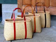 竹かご鞄　革手　大　カート1