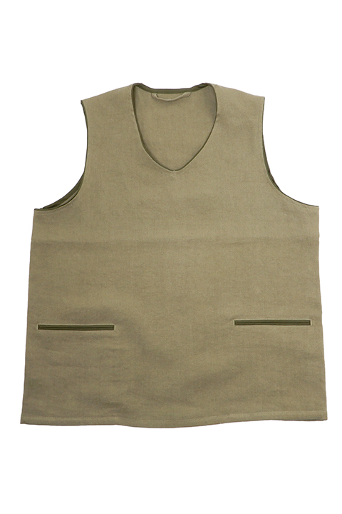 FRENCH WORK VEST - LINEN PIN OX / フレンチワークベスト