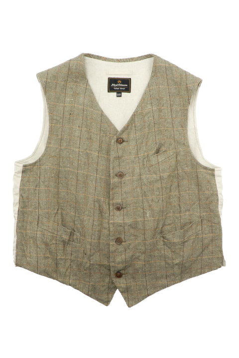ENGINEER VEST - HEMP LINEN CHECK / エンジニアベスト - ヘンプリネンチェック