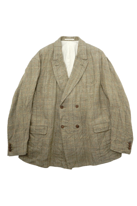 ENGINEER DB JACKET - HEMP LINEN CHECK / エンジニアダブルブレスト
