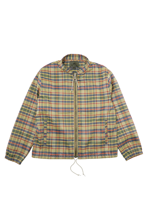 ZIP UP BLOUSON BLAZER-RAMIE POLY CHECK / ジップアップブルゾンブレザー-ラミーポリチェック