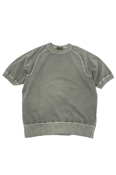 SWEAT SHORT SLEEVE SHIRT TETORON COTTON URAGE PIGMENT - スウェットショートスリーブシャツ テトロンコットン裏毛ピグメント