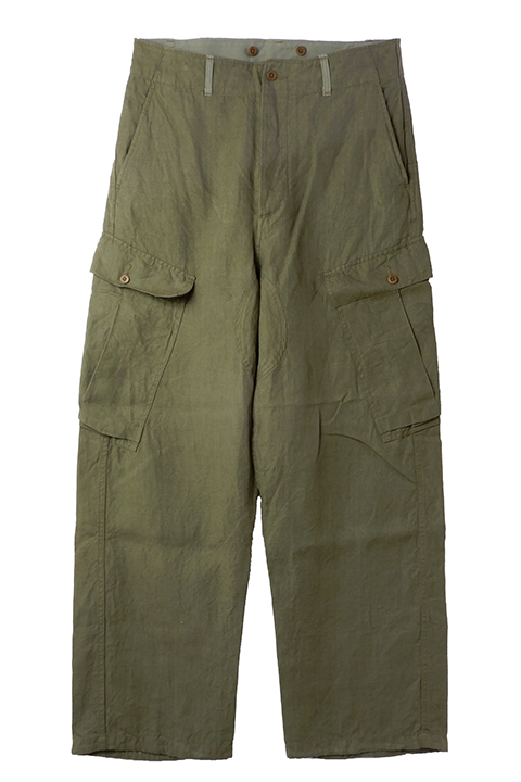 ROYAL NAVY CARGO PANT - LINEN HERRINGBONE TWILL / ロイヤルネイビー カーゴパンツ - リネンヘリンボーンツイル