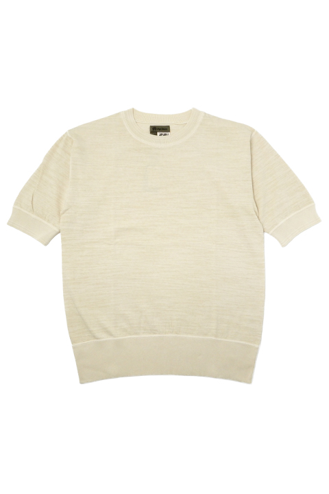 【GENERAL IDEA】Pintuck Crew Neck Half Knit ティーシャツ Jerzees 29M Dri-Power 50/50 Cotton/Poly T-Shirt - Sandstone