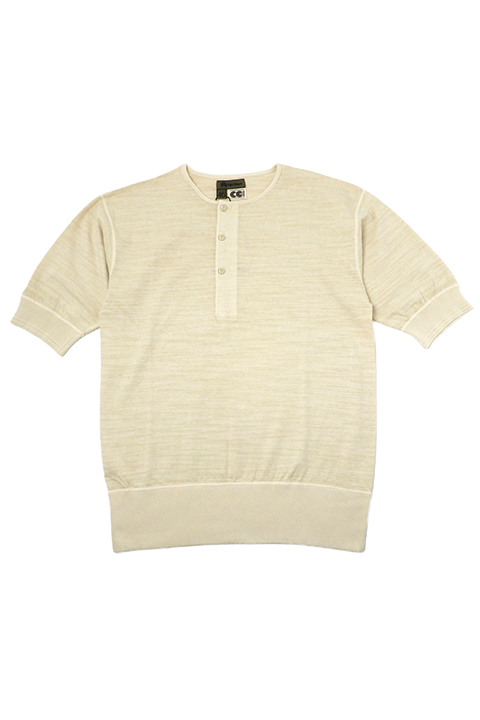 CC22 HENLEY NECK SHIRT - PIGMENT / CC22 ヘンリーネックシャツ -ピグメント