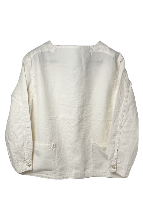 FISHERMANS SHIRT- HIGH DENSITY LINEN NIDOM WASH/フィッシャーマンズシャツ-ハイデンシティリネン ニドムウォッシュ