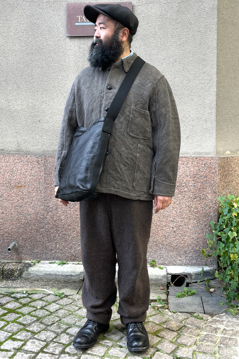 MAIL BAG -BROWN CORE LEATHER / メールバッグ-ブラウンコアレザー