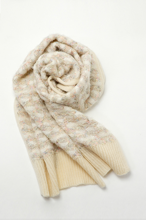 KNIT STOLE FANCY TWEED / ニットストールファンシーツイード