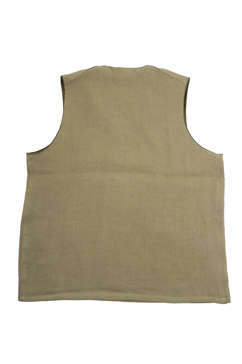 FRENCH WORK VEST - LINEN PIN OX / フレンチワークベスト - リネン