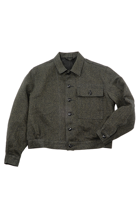 [MAN'S] FRENCH WORK JACKET MIX BLACK CHAMBRAY / フレンチワークジャケットミックスブラックシャンブレー
