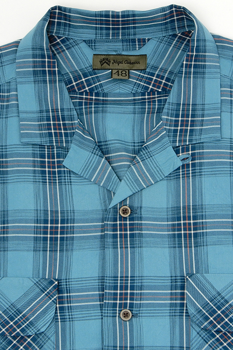OPEN COLLAR SHIRT RAYON CHECK / オープンカラーシャツレーヨンチェック