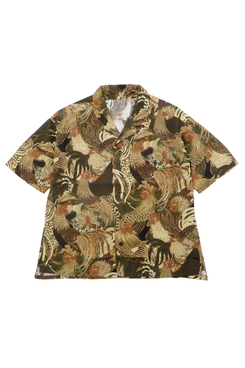 [OX'ED SILVER] ALOHA SHIRT - SHAMOZU / アロハシャツ - 軍鶏図