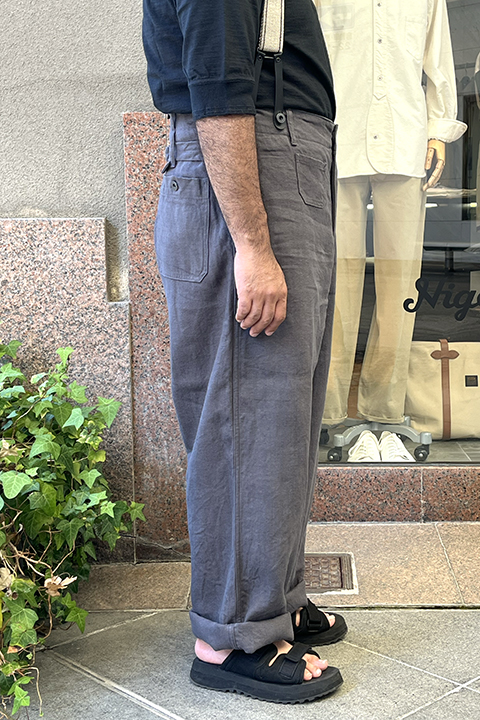FRENCH WORK PANT - LINEN PIN - OX / フレンチワークパンツ-リネン
