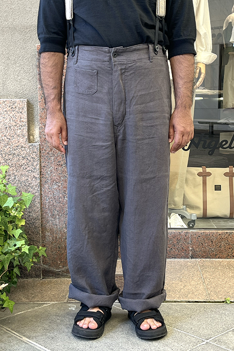 FRENCH WORK PANT - LINEN PIN - OX / フレンチワークパンツ-リネン