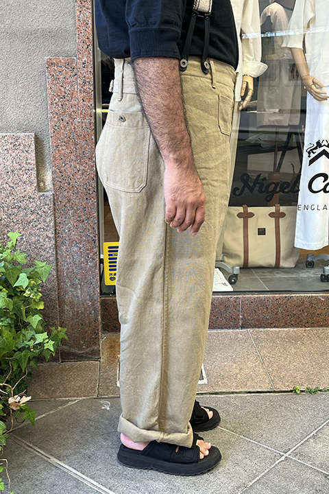FRENCH WORK PANT - LINEN PIN - OX / フレンチワークパンツ-リネン