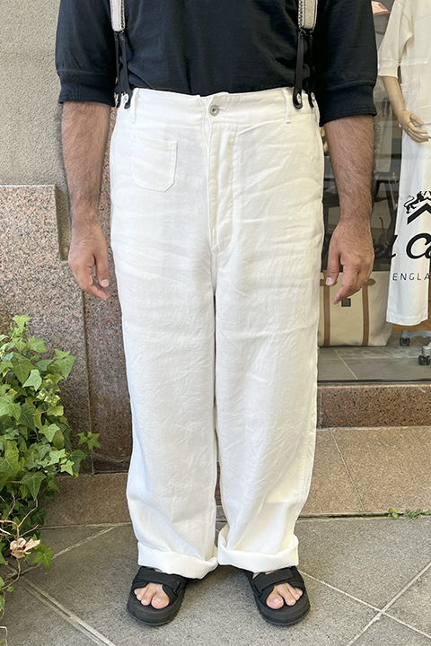 FRENCH WORK PANT - LINEN PIN - OX / フレンチワークパンツ-リネン