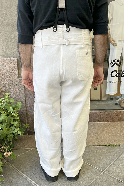 FRENCH WORK PANT - LINEN PIN - OX / フレンチワークパンツ-リネン