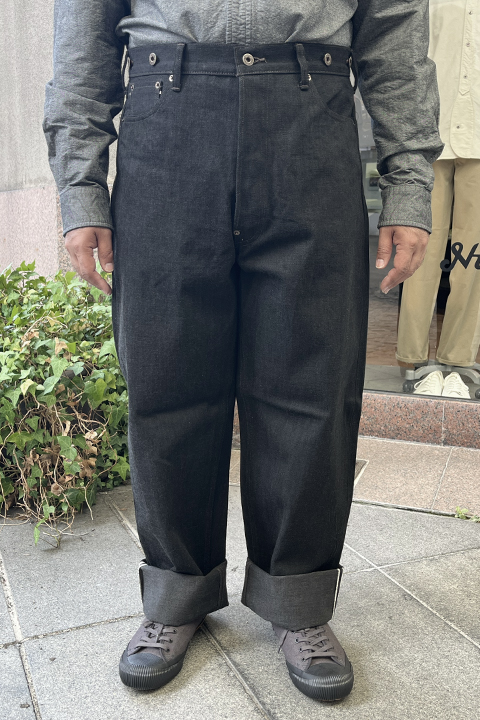 [UNISEX] RAILMAN DENIM PANT-BLACK / レイルマンデニムパンツ-ブラック