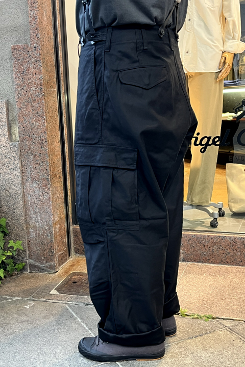 アパルトモン キュプラ カーゴパンツ ブラック UNISEX] ARMY CARGO PANT-BLACK / ユニセックスアーミーカーゴ