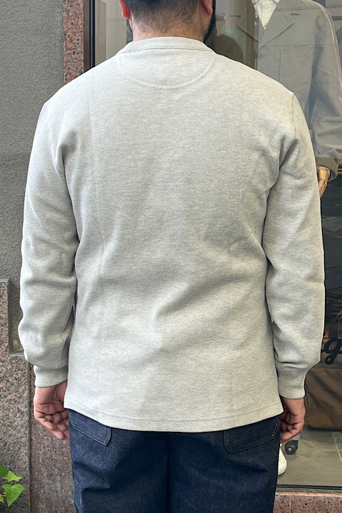 ワッフルニットサーマルクルーネック