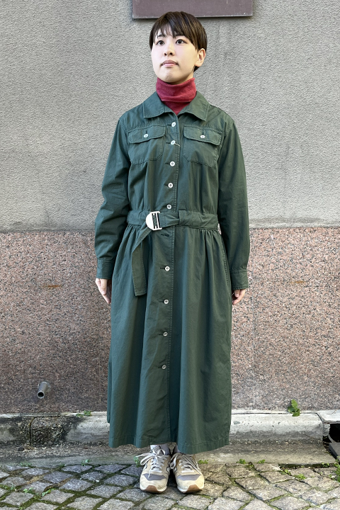 [WOMAN] JAPANESE FARMER COAT DRESS / ウーマンジャパニーズファーマーコートドレス