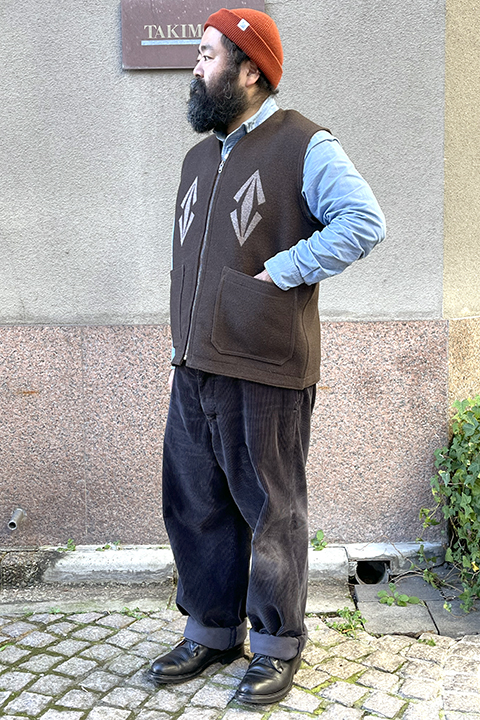 B.C選んだ方におすすめです!ZIP UP VEST - RAG JACQUARD / ジップアップベスト - ラグジャカード