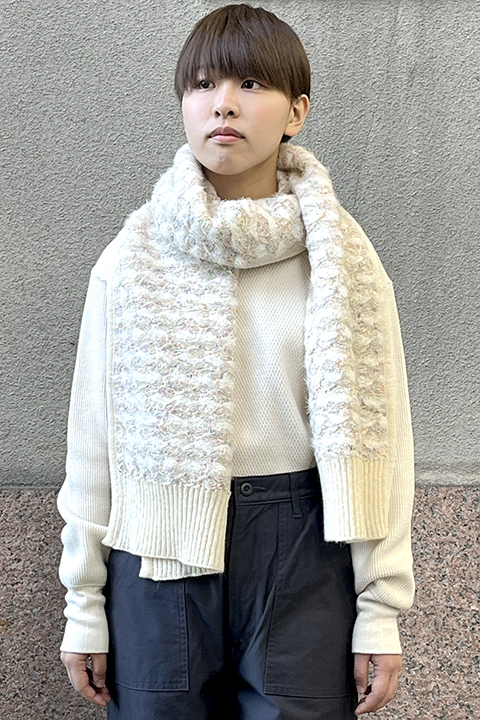 KNIT STOLE FANCY TWEED / ニットストールファンシーツイード