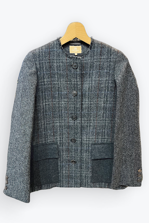 COLLARLESS JACKET BRITISH TWEED