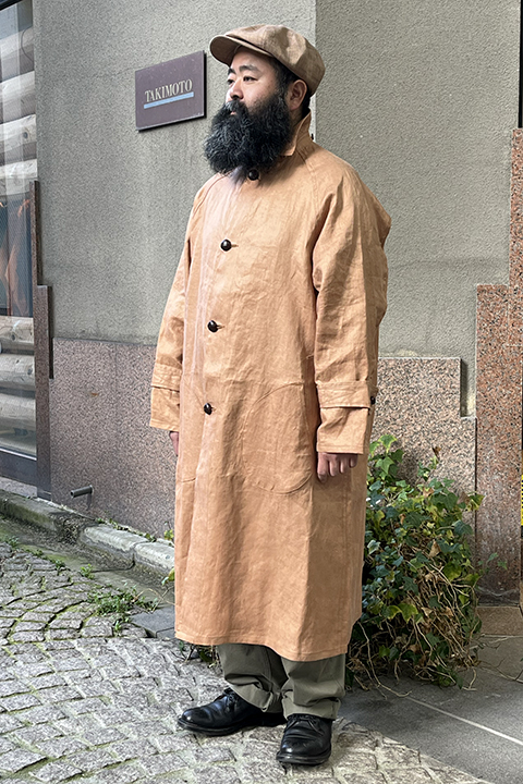 FISHERMAN COAT KAKISHIBU LINEN / フィッシャーマンコートカキシブリネン
