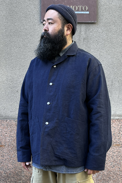 [MAN'S] FRENCH CHORE JACKET LINEN NIDOM / フレンチチョアジャケットリネンニドム