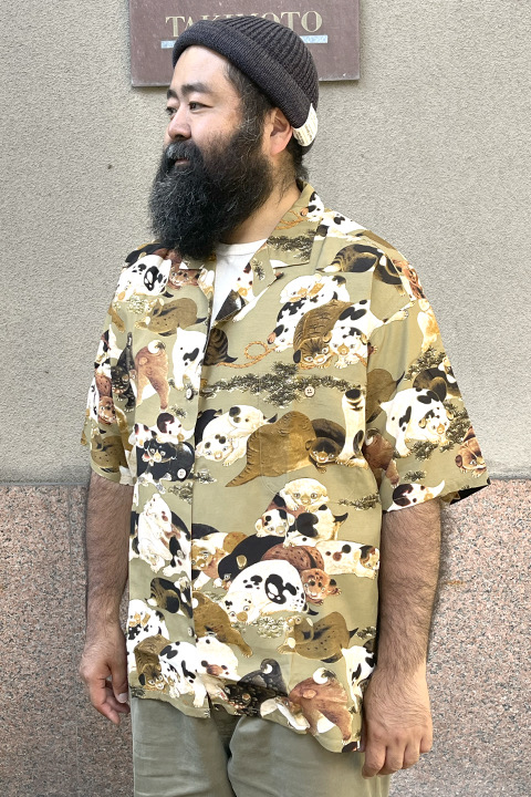 [OX'ED SILVER] ALOHA SHIRT - HYAKKENZU / アロハシャツ - 百犬図