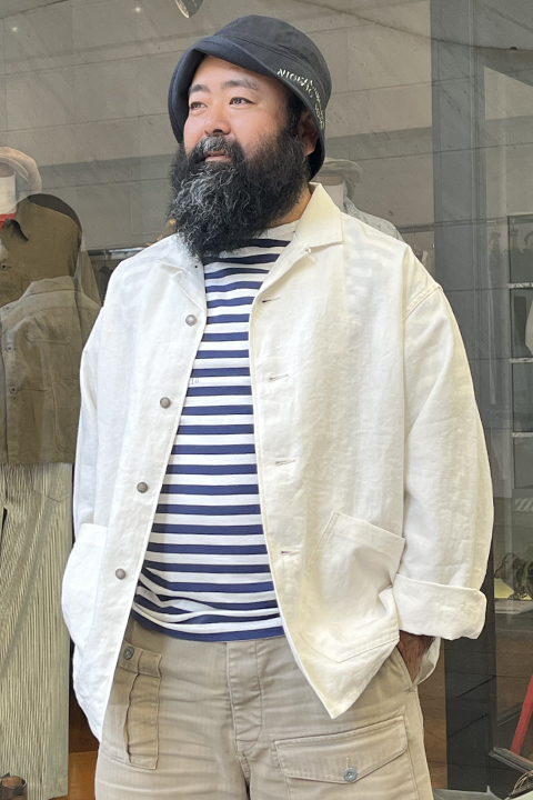 [MAN'S] FRENCH CHORE JACKET LINEN NIDOM / フレンチチョアジャケットリネンニドム