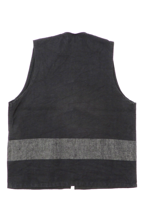 BEAN SACK BORDER VEST - HEMP LINEN / ビーンサックボーダーベスト 