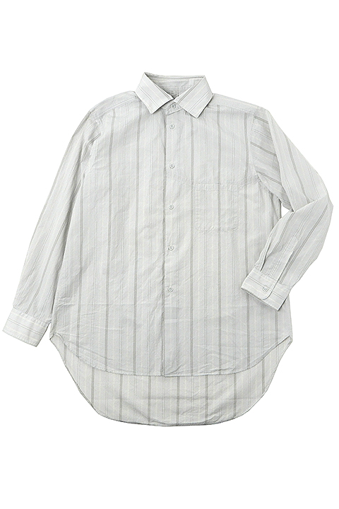 CLANE◇SUCKER STRIPE ZIP SHIRT/1/ポリエステル/IVO/ストライプ/16122 