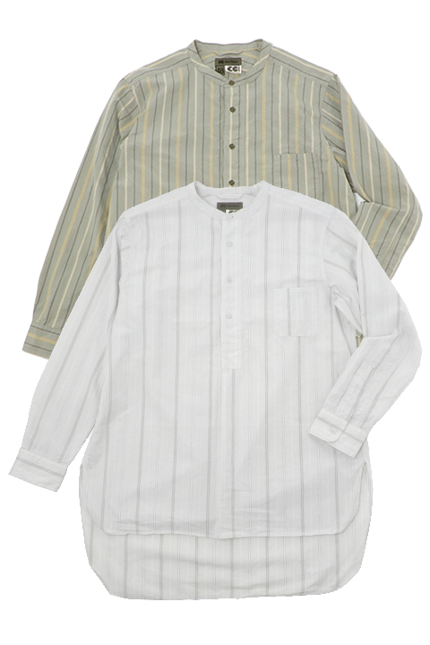 CC22 UTILITY P/O SHIRT - STRIPE / CC22 ユーティリティプルオーバーシャツ - ストライプ[2023春夏]