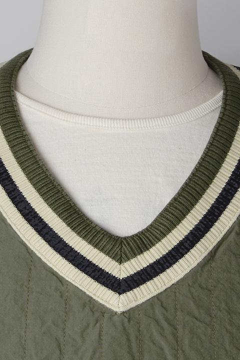 FRENCH HOSPITAL VEST － STRIPE QUILT / フレンチホスピタルベスト 