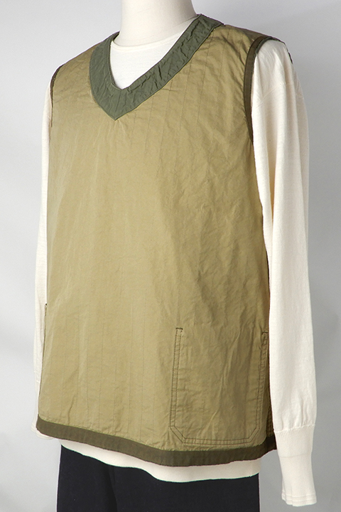 FRENCH HOSPITAL VEST － STRIPE QUILT / フレンチホスピタルベスト 