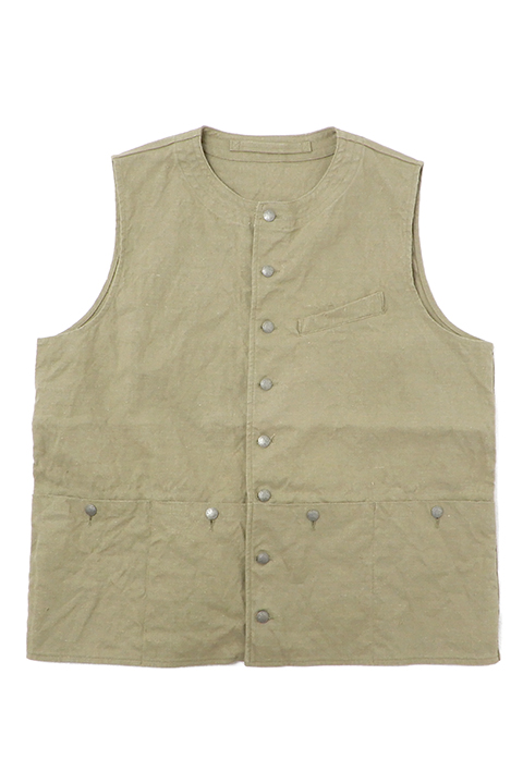 FRENCH WORK VEST - HEMP CANVAS / フレンチワークベスト - ヘンプキャンバス [2023春夏]
