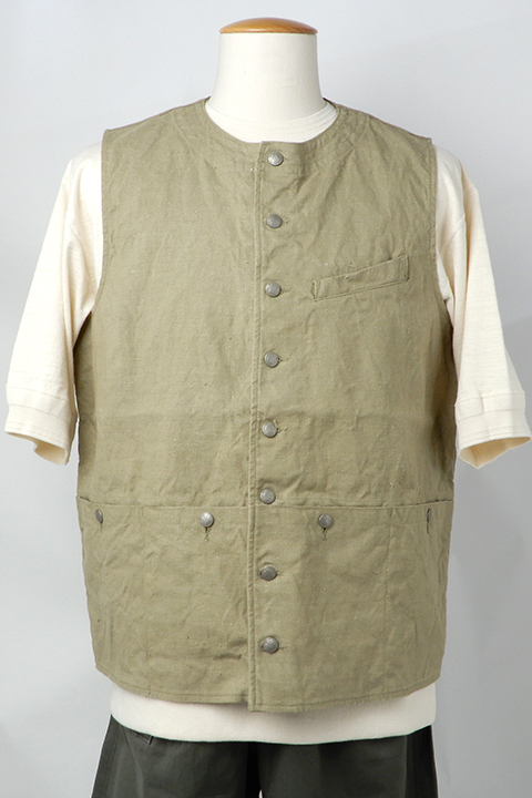 FRENCH WORK VEST - HEMP CANVAS / フレンチワークベスト