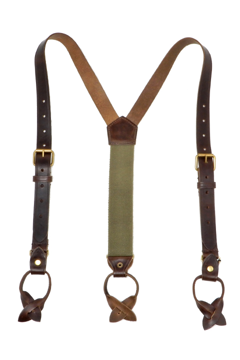 LEATHER SUSPENDER - PEAT LABEL / レザーサスペンダー - ピートレーベル