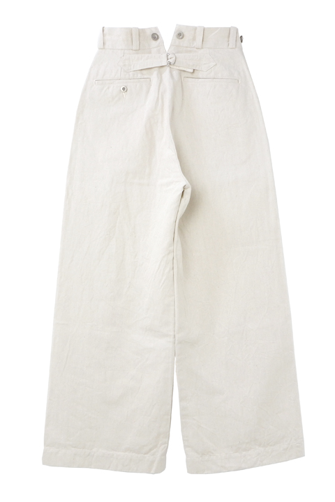 NIGEL CABOURN WOMAN] WIDE CHINO - COTTON LINEN DENIM / ワイドチノ