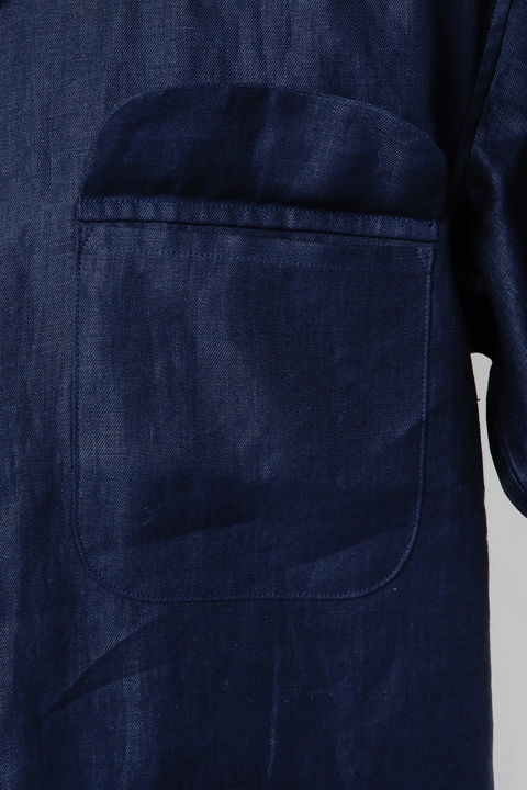 OPEN COLLAR SHIRT - LINEN TWILL / オープンカラーシャツ - リネンツイル