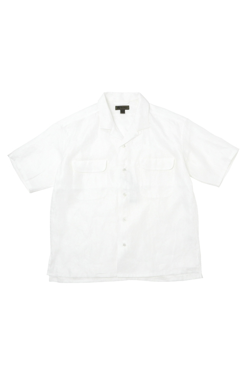 OPEN COLLAR SHIRT - LINEN TWILL / オープンカラーシャツ - リネンツイル
