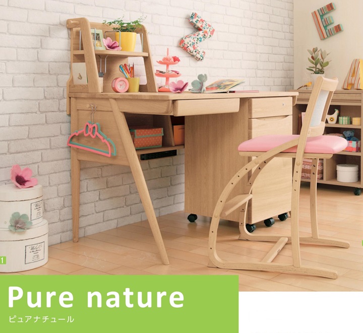 カリモク学習机 ピュアオーク 4点セット